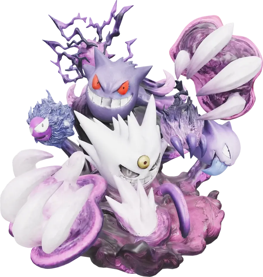 Bộ tượng Gengar, Haunter và Gastly — biểu tượng khu đấu giá